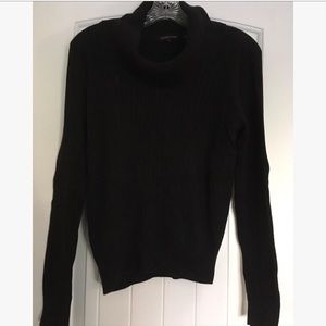 Black Ribbed Turtleneck Sweater
